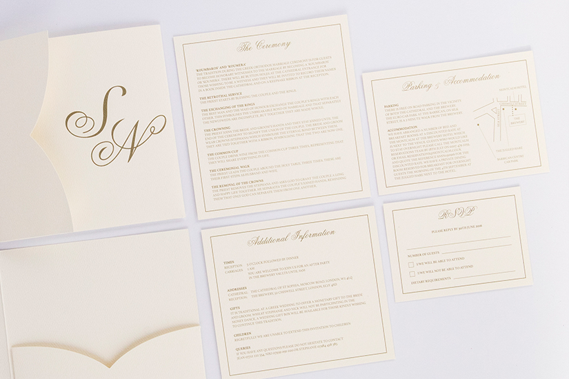 luxury bespoke gold invitations