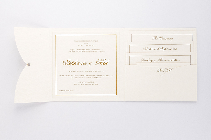 luxury bespoke gold invitations