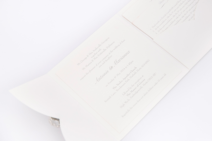 Luxury Silver Brooch invitations