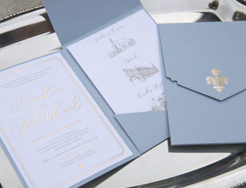 Steel Blue Pocket Invites