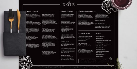 Noir Menus